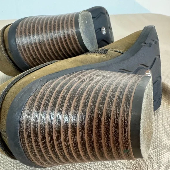 Nicole Sage Double Zipper Stacked Heel Tufted Faux Leather Ankle Boots - Picture 9 of 11